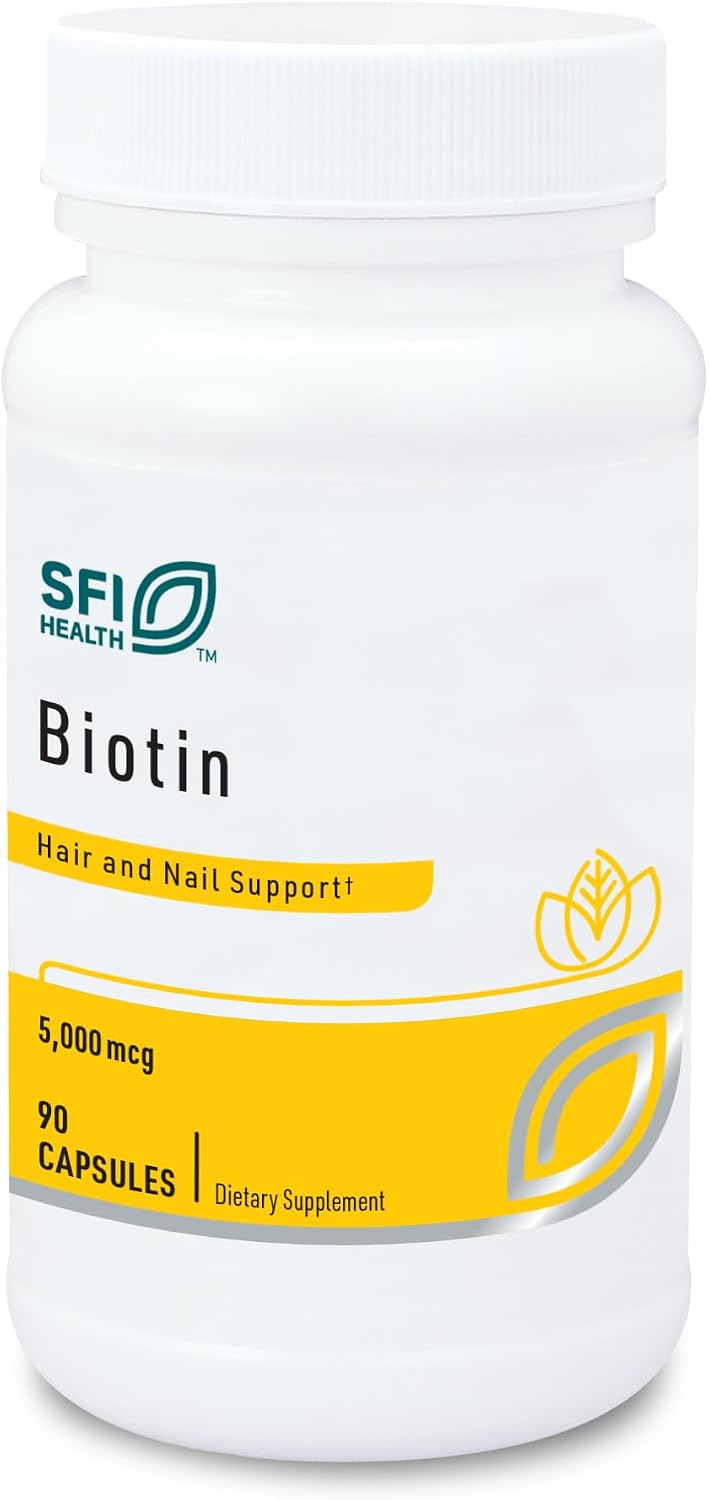 Klaire Labs SFI Health Biotin 5000 mcg High Potency Supplement – 90 Capsules - görsel 1