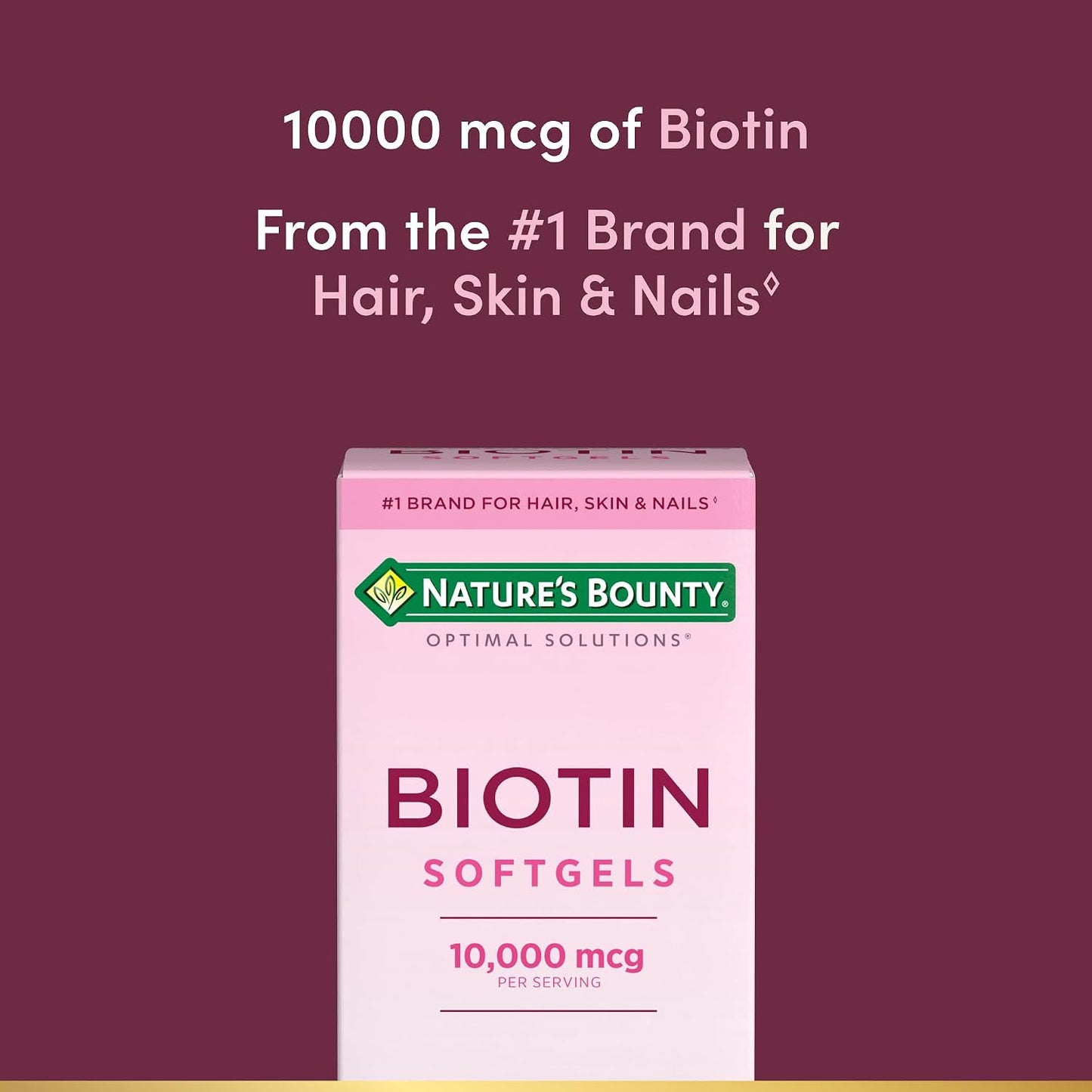 Nature's Bounty Biotin 10000mcg Food Supplement, Rapid Release Liquid Softgels, 90 Count - görsel 3