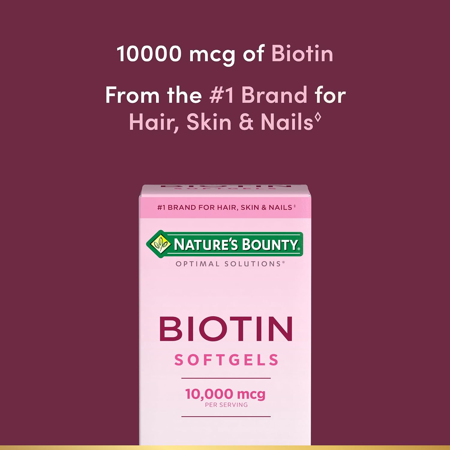 Nature's Bounty Biotin 10000mcg Food Supplement, Rapid Release Liquid Softgels, 90 Count - görsel 3