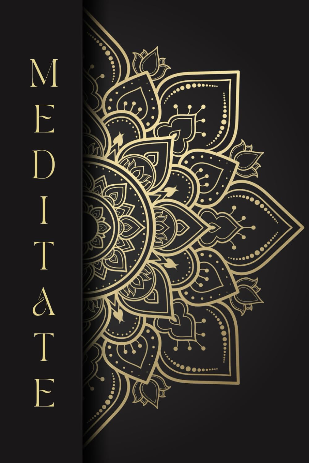 Meditation Journal: Daily meditation tracking, quotes on mindfulness, consciousness and oneness, record sensations and insights, black and gold design, 15x23 cm - görsel 1