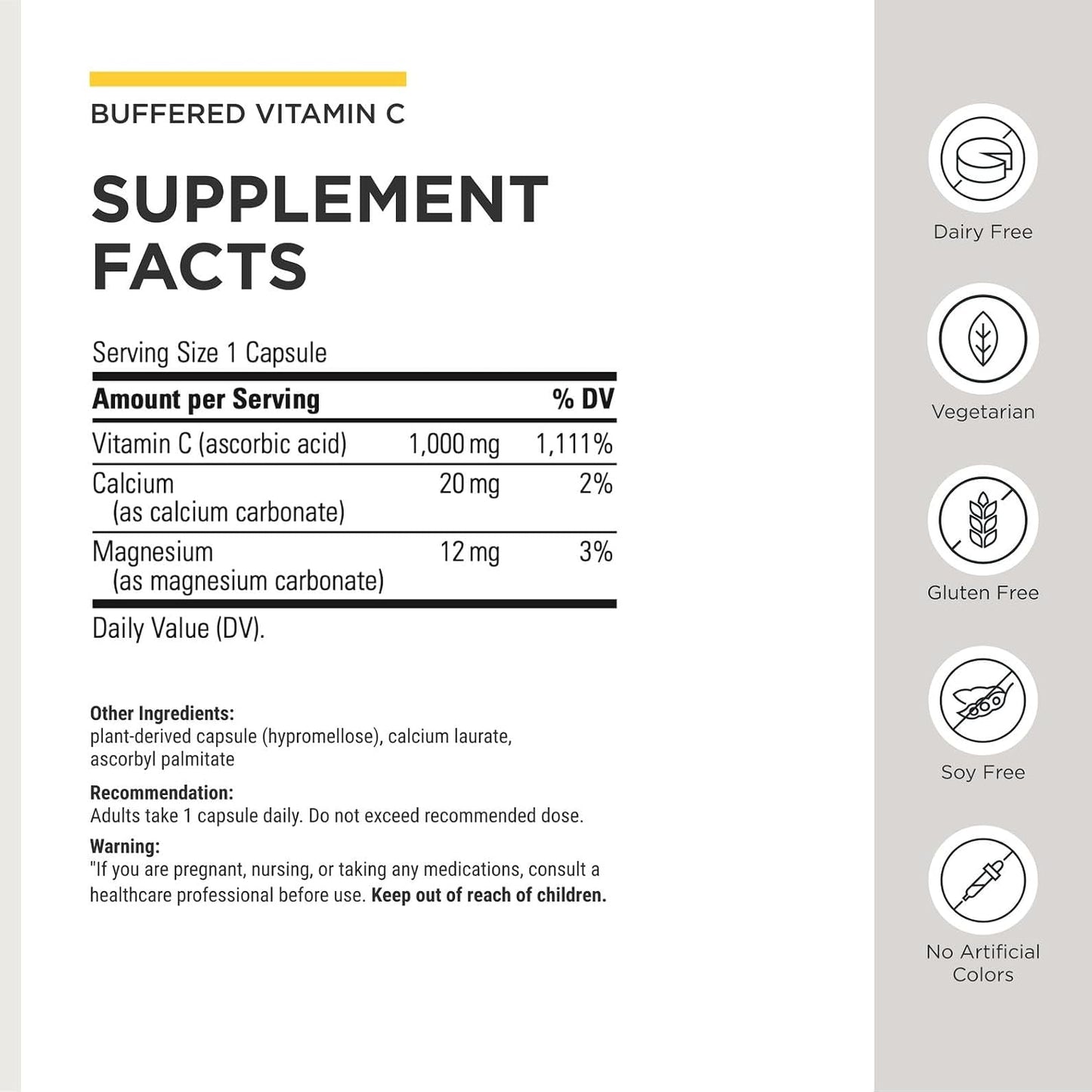 Integrative Therapeutics Buffered Vitamin C 1,000 mg - 60 Vegan Capsules - görsel 3