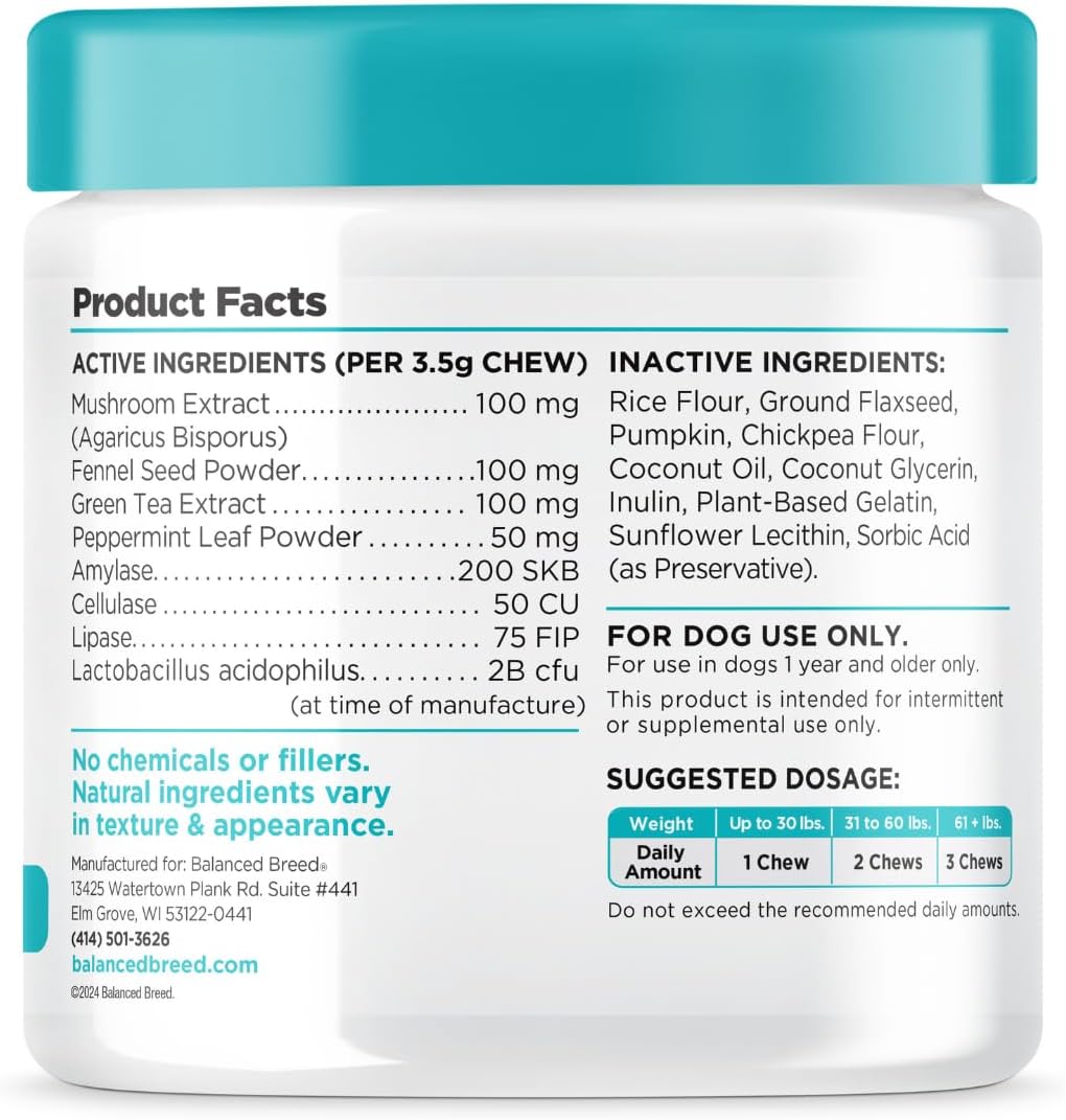 Dog Probiotics with Digestive Enzymes - Itchy Skin, Yeast, Gas, Diarrhoea Support - Made in USA, Non-GMO - görsel 3