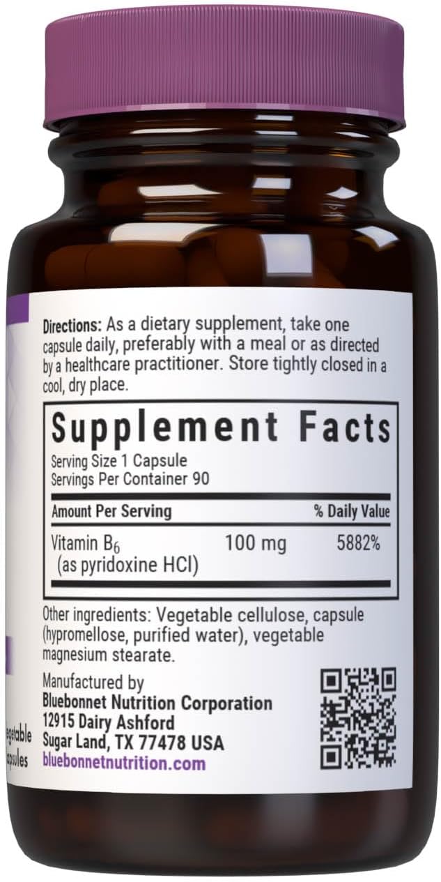 BlueBonnet Vitamin B6 100 mg – Energy, Nervous System & Immune Support - görsel 2