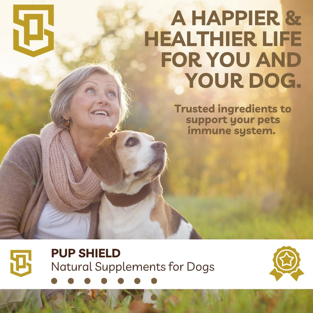 Pup Shield Natural Immune Support for Dogs - Probiotics with Olive Leaf, Turkey Tail & Echinacea - 30-Day Supply - görsel 6