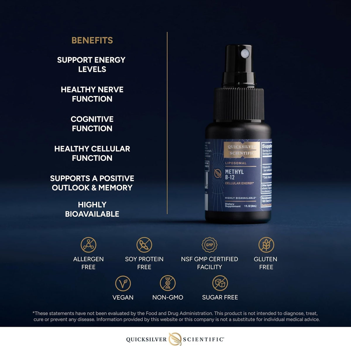 Quicksilver Scientific Methyl B12 1000mcg Vitamin B12 as Methylcobalamin with Nanotechnology for Superior Absorption – Energy Support Supplement (30ml, 90 Servings) - görsel 4