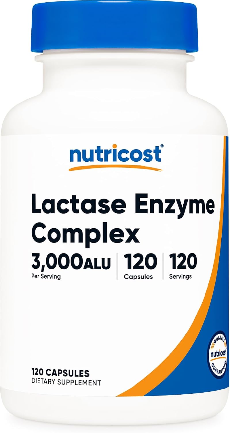 Nutricost Lactase Enzyme Complex 3,000 FCC ALU, 120 Vegetarian Capsules - görsel 1