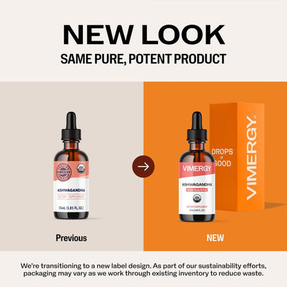 Vimergy USDA Organic Ashwagandha Liquid Extract – 55 ml