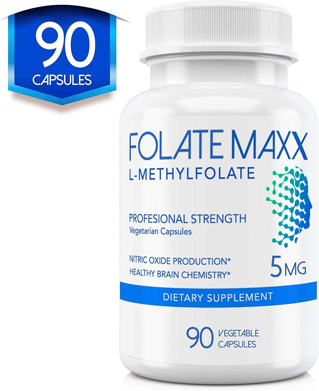 FolateMaxx L-Methylfolate 5mg, 90 Capsules – Active 5-MTHF Supplement for Energy, Psychological Function & Focus - görsel 9