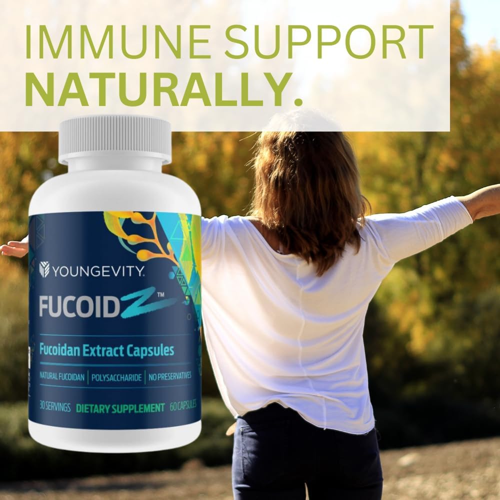 Youngevity FucoidZ - Organic Fucoidan Extract, Vitamin C, Zinc & Elderberry - Immune Support - 60 Capsules - görsel 3