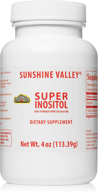 Sunshine Valley® Super Inositol Powder – Dietary Supplement, Unflavoured, 992 g