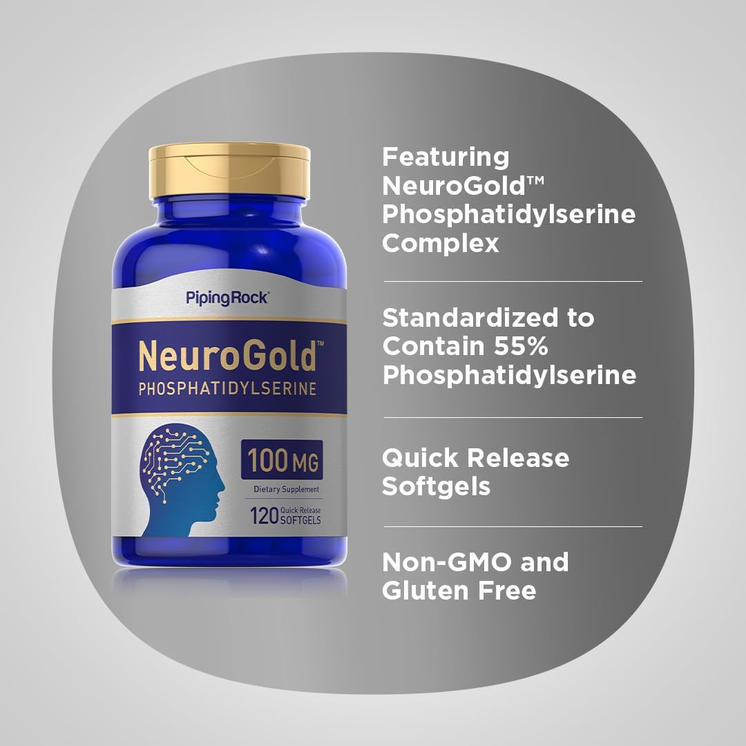 Piping Rock Phosphatidylserine 100mg | 120 Softgels | NeuroGold | Non-GMO, Gluten-free Supplement - görsel 4