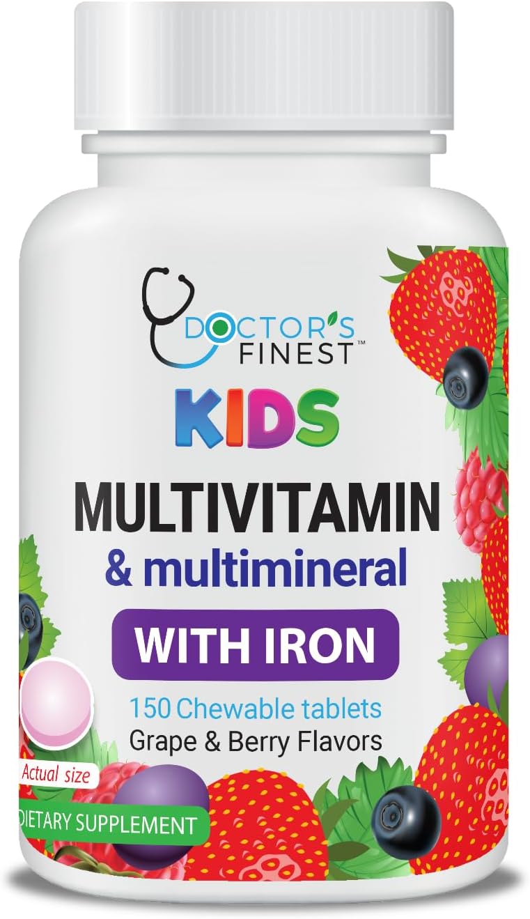 Lifeable Children's Multivitamin & Multimineral with Iron Chewables – Natural Flavoured Pectin Chews with Vitamins A, B, C, D & E – 150 Count - görsel 1