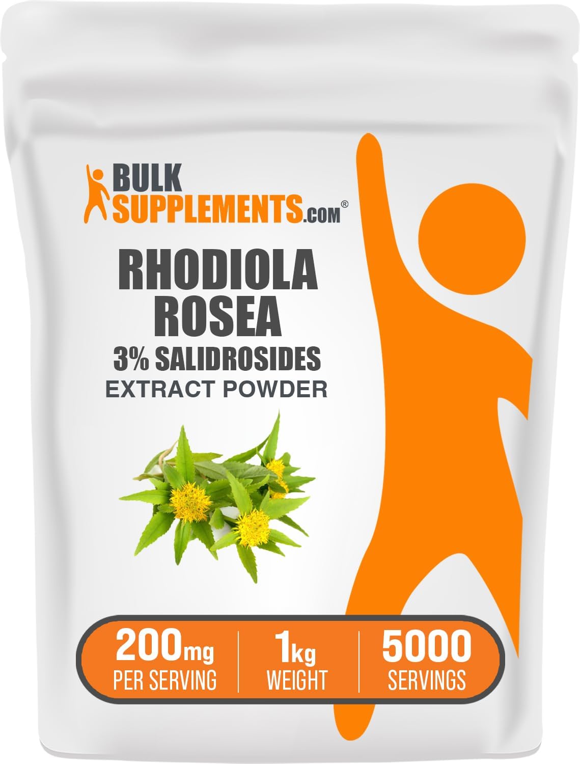 BulkSupplements.com Rhodiola Extract Powder - 3% Salidrosides, Rhodiola Rosea Extract - Herbal Supplement, Gluten-free, 200mg per Serving, 100g (Pack of 1) - görsel 6
