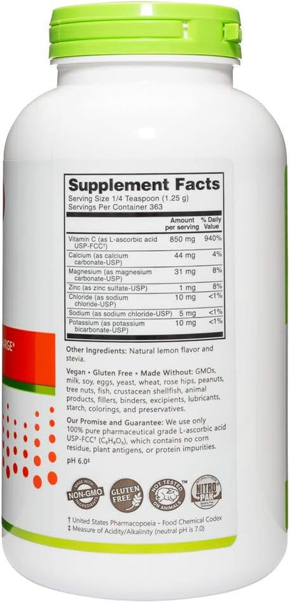 NutriBiotic Lemon Electro-C, Vitamin C & Electrolyte Powder, 454 g (16 oz)