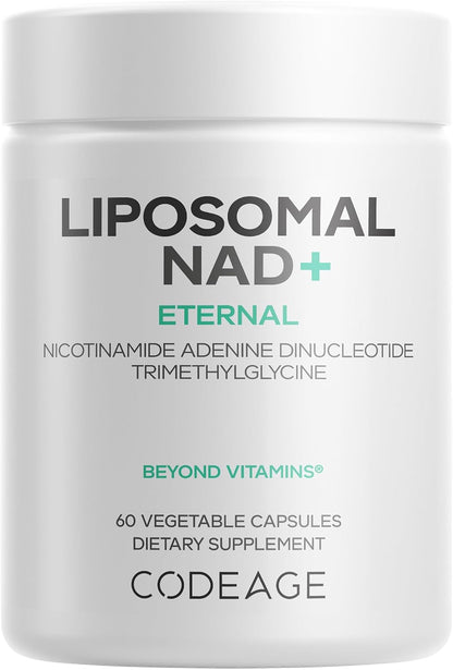 Codeage Liposomal NAD+ Supplement - 500 mg NAD+ with Betaine Anhydrous - 60 Capsules