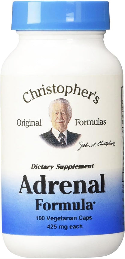 Christopher's Original Formulae Adrenal Formula for Stress Support - Natural Cortisol Manager - 100 Capsules