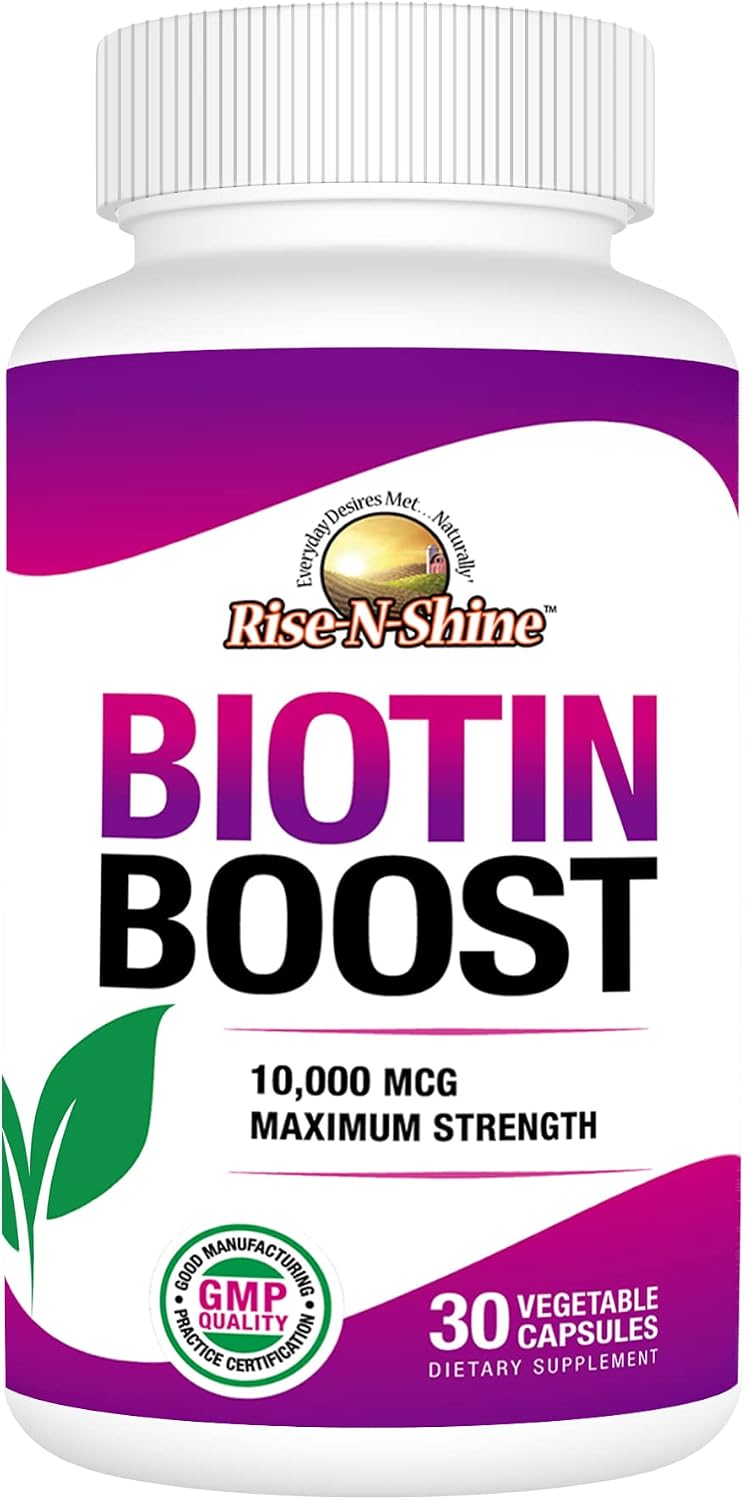 Rise-N-Shine Biotin Boost 10,000 mcg - 30 Capsules - görsel 1