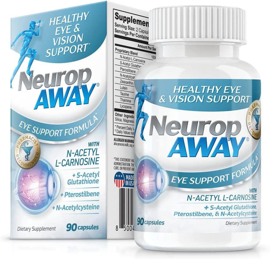 NeuropAWAY Eye Support - 90 Capsules with Lutein, Zeaxanthin, N-Acetyl L-Carnosine & More - görsel 6
