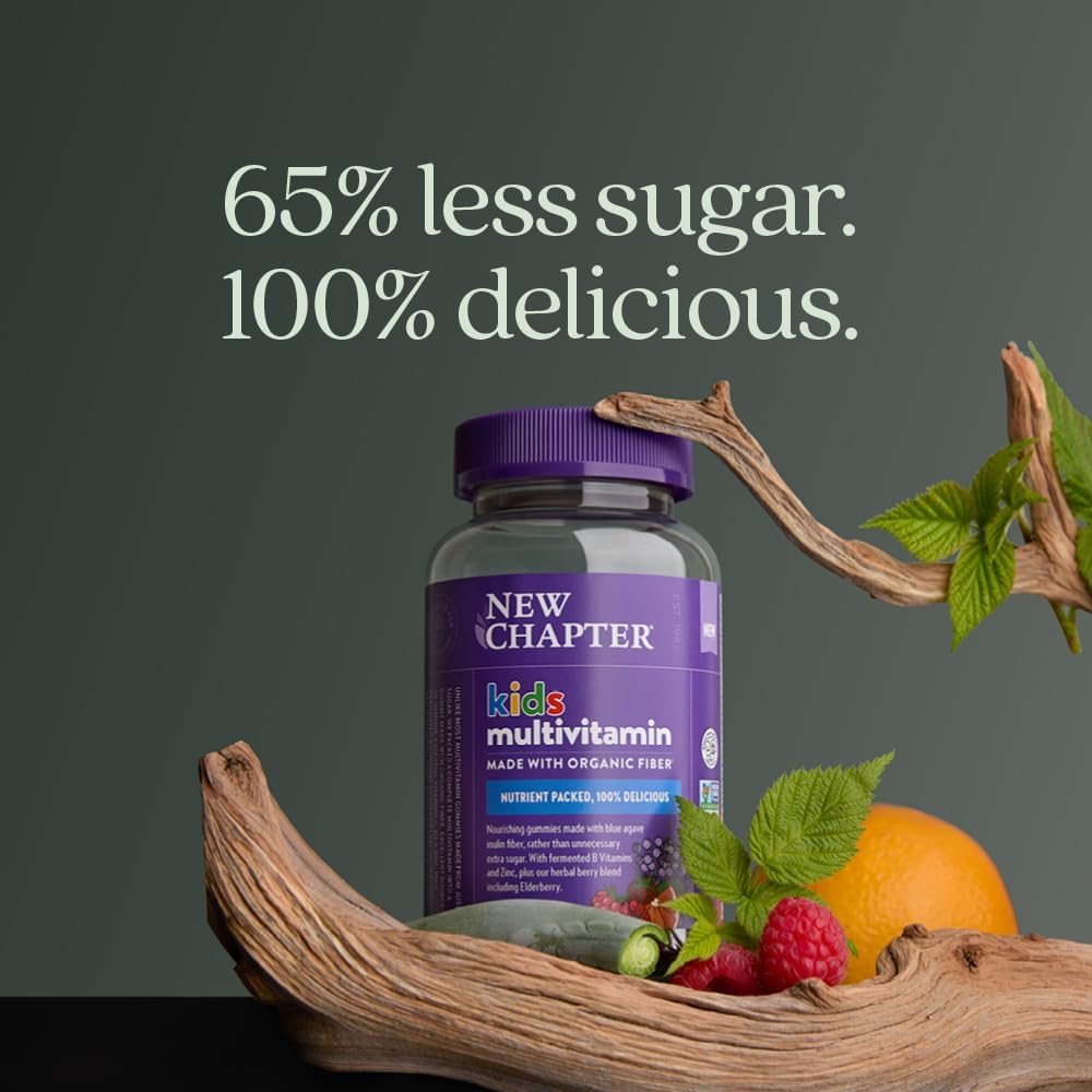 New Chapter Kids Multivitamin Gummies - 65% Less Sugar, Berry-Citrus, 60ct - görsel 2