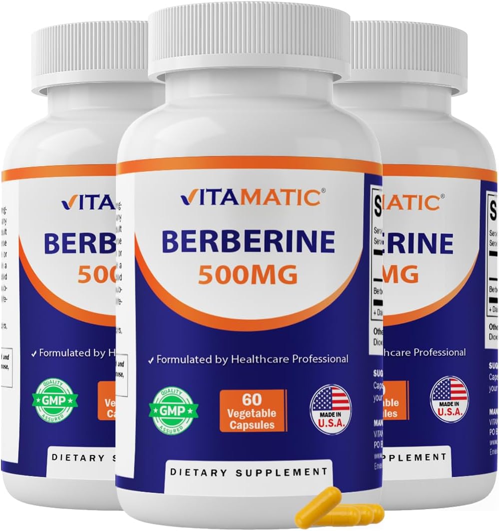 Vitamatic Berberine Supplement 500mg - 60 Vegetable Capsules - 2 Bottles - görsel 10