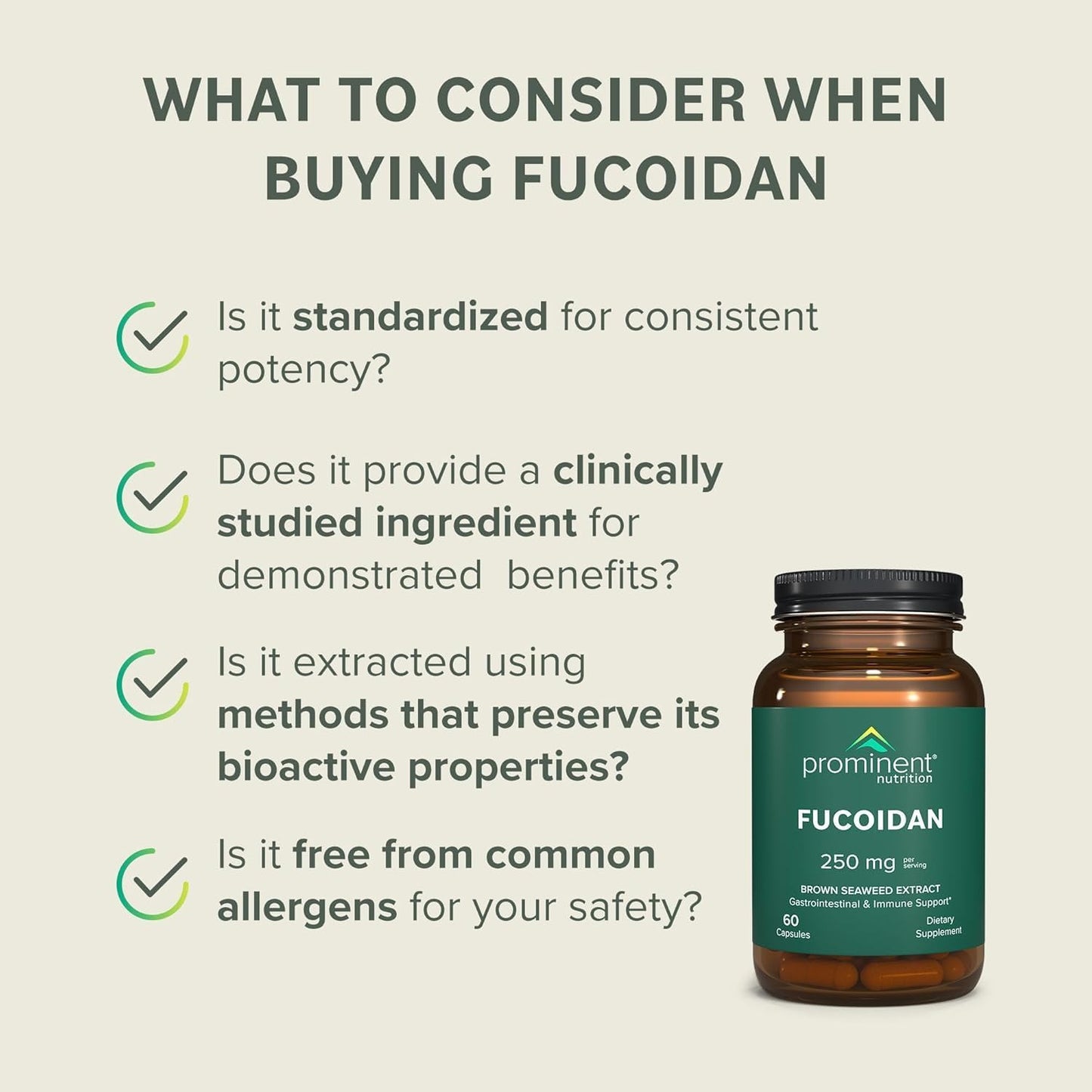 Prominent Nutrition Fucoidan Gut Health & Immune Support Food Supplement – 250mg, 60 Capsules - görsel 8