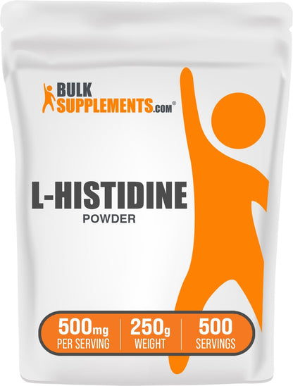 BulkSupplements L-Histidine Powder - Essential Amino Acid, 500mg per Serving, 250g
