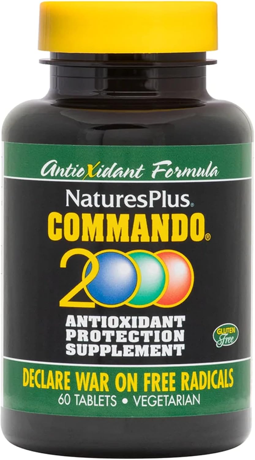 NaturesPlus Commando 2000 - 60 Tablets - Antioxidant & Immune Support Supplement - görsel 1