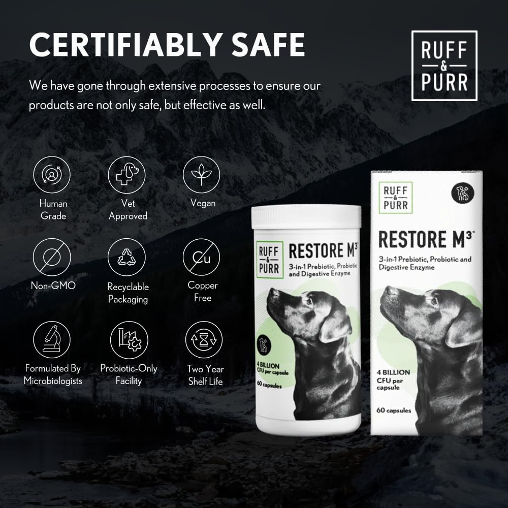 Ruff & Purr Probiotics for Dogs – 3-in-1 Probiotics, Prebiotics and Digestive Enzymes with Clinically Studied DE111 & PreforPro - görsel 6
