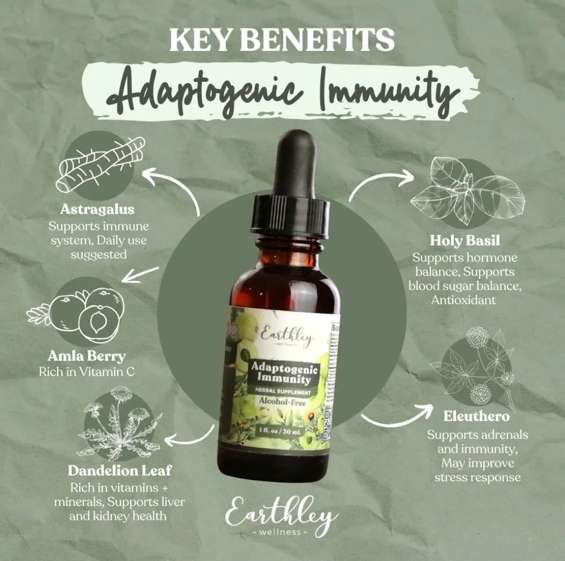 Earthley Wellness Adaptogenic Immunity - Immune Health Support, Zero Added Flavours, Colours, Sugars, or Allergens (2 oz) - görsel 2