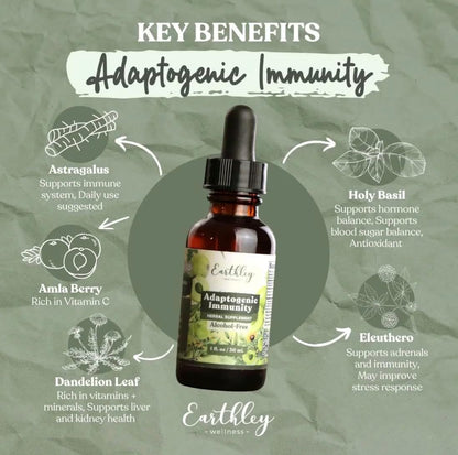 Earthley Wellness Adaptogenic Immunity - Immune Health Support, Zero Added Flavours, Colours, Sugars, or Allergens (2 oz)
