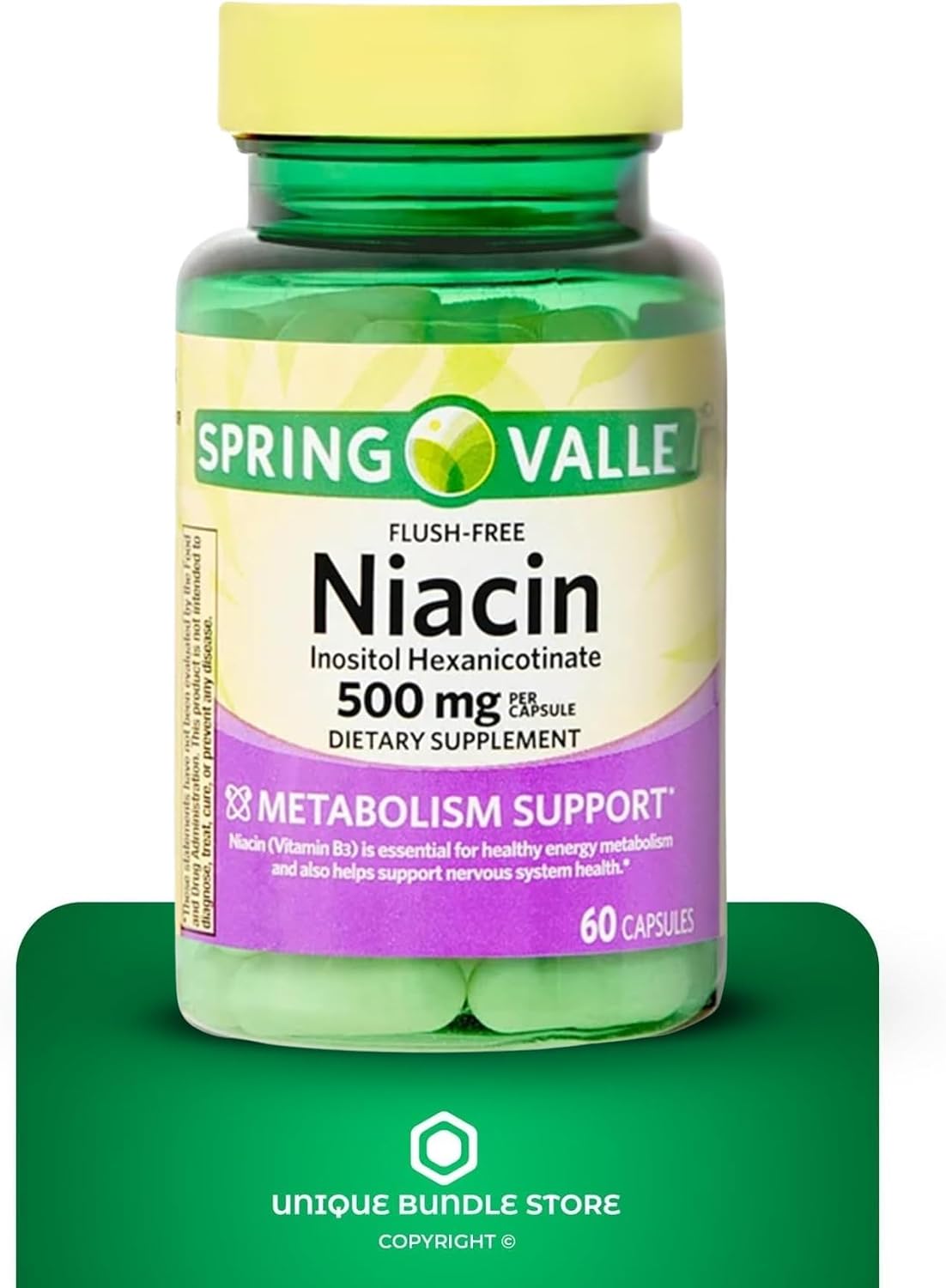 Niacin Flush Free 500mg – Vitamin B3 (Niacinamide) Food Supplement, 60 Capsules (Pack of 2) - görsel 5
