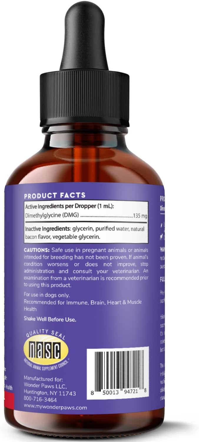 Wonder Paws Premium DMG for Dogs – Immune Support Liquid Supplement, 118 ml - görsel 2