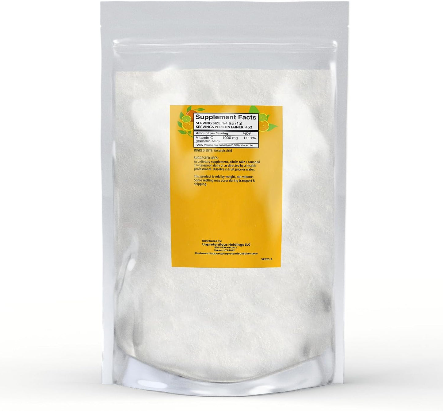 Unpretentious Vitamin C Powder - Bakers' Ascorbic Acid, Resealable Bag (454g) - görsel 2