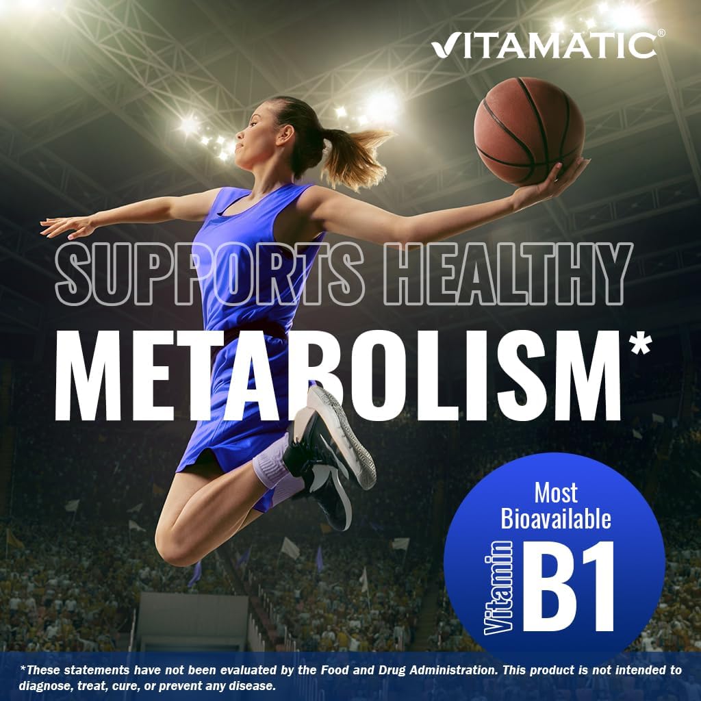 Vitamatic Benfotiamine 300 mg - Fat Soluble Vitamin B1 Food Supplement (3 Bottles, 270 Capsules) - görsel 5