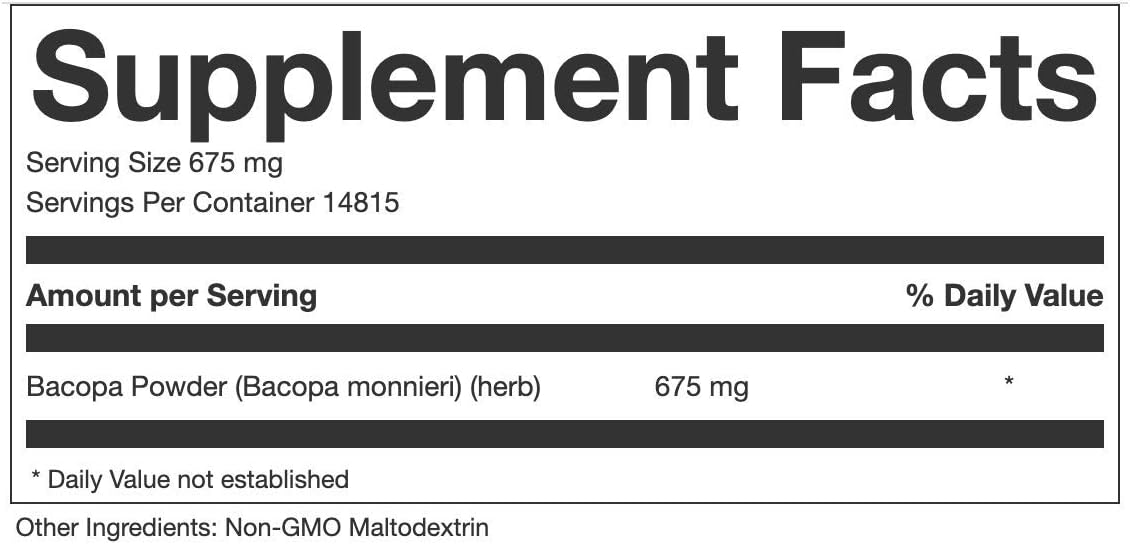 Prescribed For Life Bacopa Powder 20% Bacosides – Brahmi Powder (10kg) - görsel 2