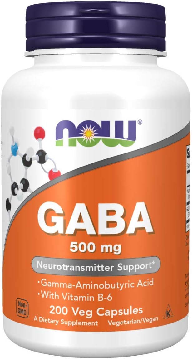 Now Foods GABA 500 mg - 200 Capsules (Pack of 2) - görsel 1