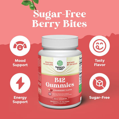 Natures Craft Vitamin B12 Gummies – Sugar-Free, 1000 mcg, 90 Count