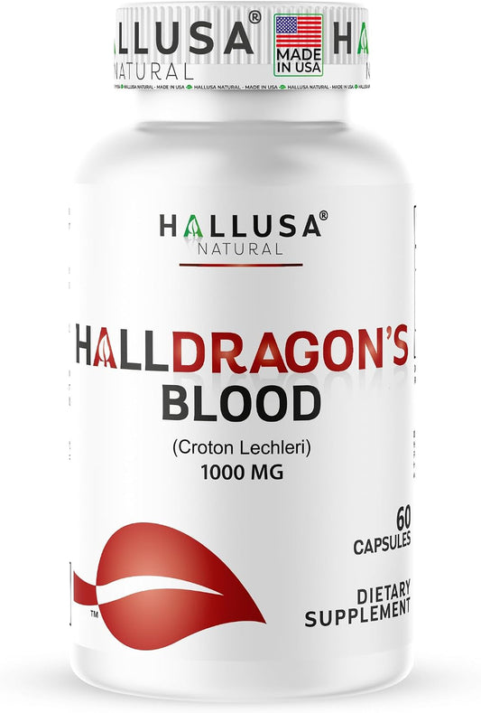 Dragon’s Blood Capsules 1000mg, Croton Lechleri Extract (Sangre de Drago, Sangre de Grado) Natural Digestion Support, Skin Healing, Ulcers, Stomach Sensitivity, Scarring, Antioxidant Support, 60 Capsules