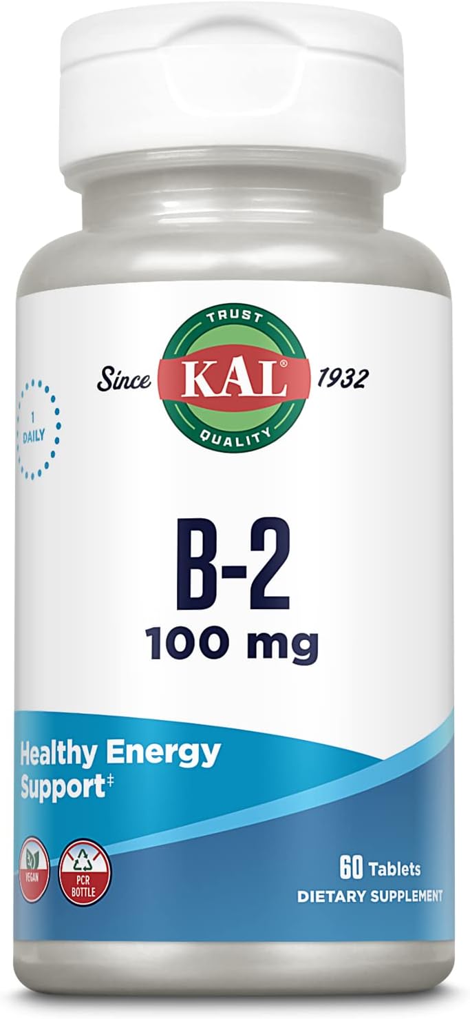 KAL Vitamin B2 100mg - Riboflavin Supplement for Energy Metabolism - görsel 1