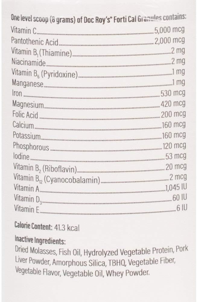 Doc Roy’s Forti Cal High Calorie Nutritional Supplement for Dogs and Cats, Roast Beef & Liver Flavour, 454g Granules - görsel 8