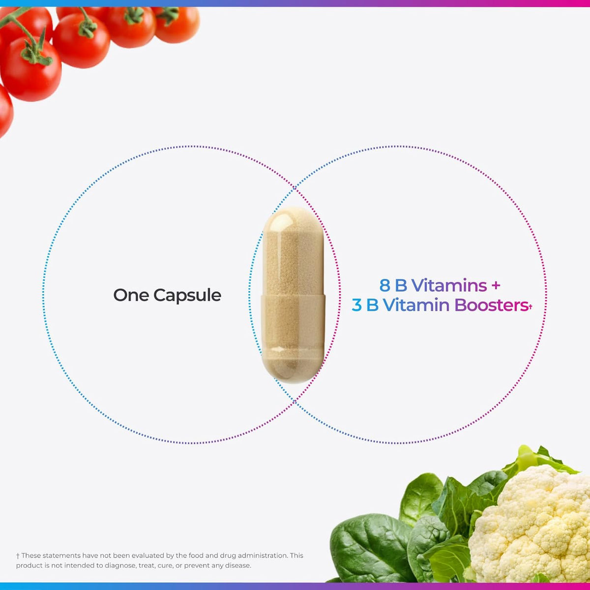 Livingood Daily Vitamin B Complex – Methylated B12 & Folate, 11 Active Forms, Gluten-free, Vegan, 30 Capsules - görsel 3