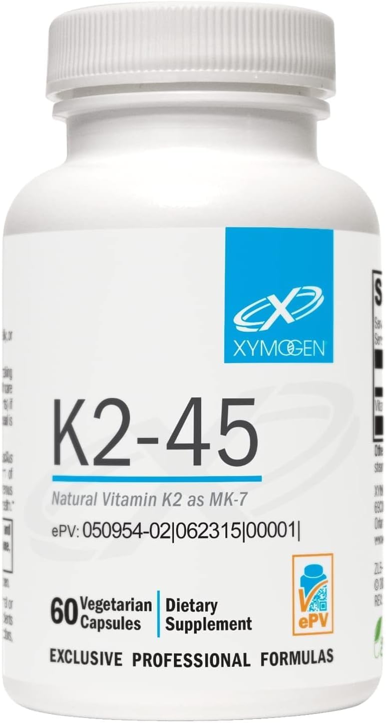 XYMOGEN K2-45: Bio-available Vitamin K2 (MK-7) 45 mcg for Bone and Heart Health - 60 Capsules - görsel 1