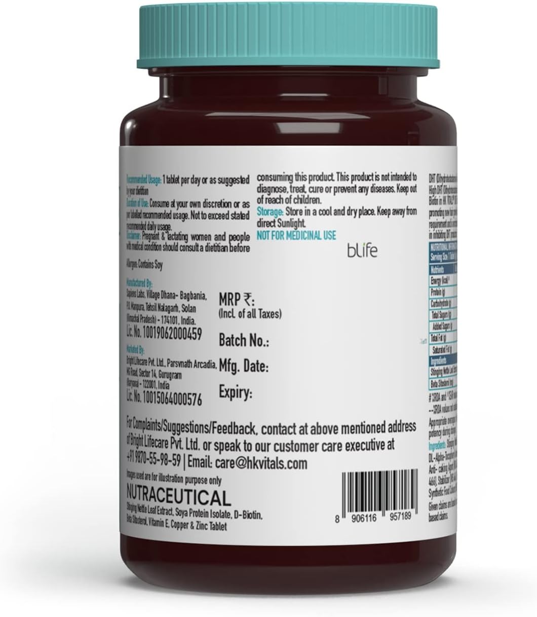 HK Vitals DHT Blocker with Biotin - 60 Tablets - görsel 7