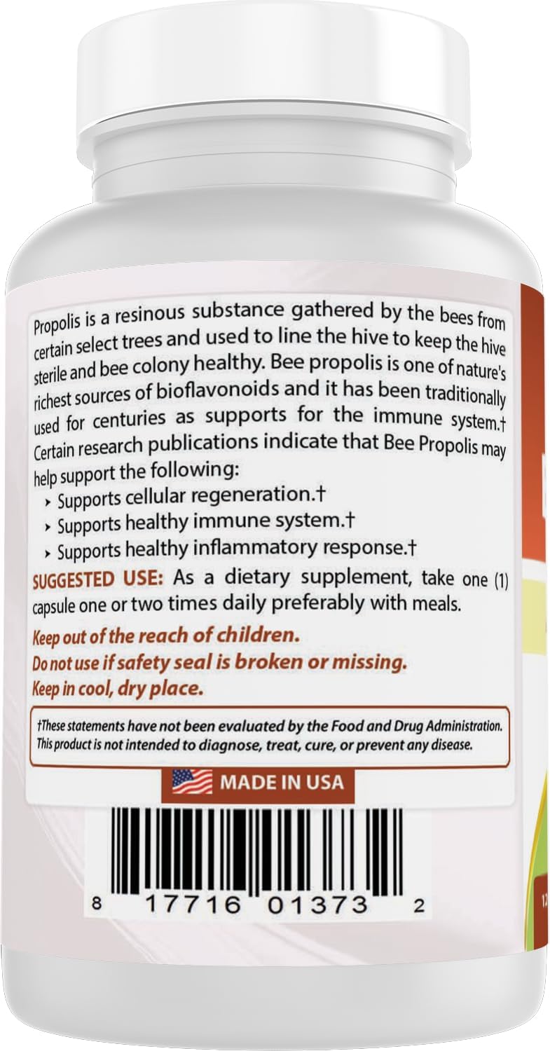 Best Naturals Bee Propolis 500 mg 120 Capsules - görsel 7