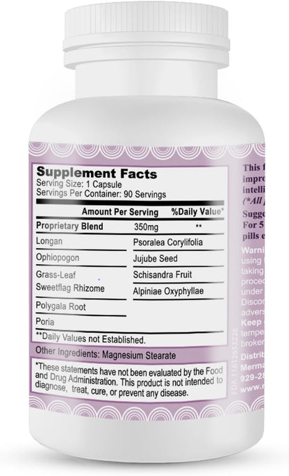 M.U Magic Brain Formula – Brain Support Supplement, Memory, Focus, Clarity, Energy & Sleep, Natural, 90 Capsules
