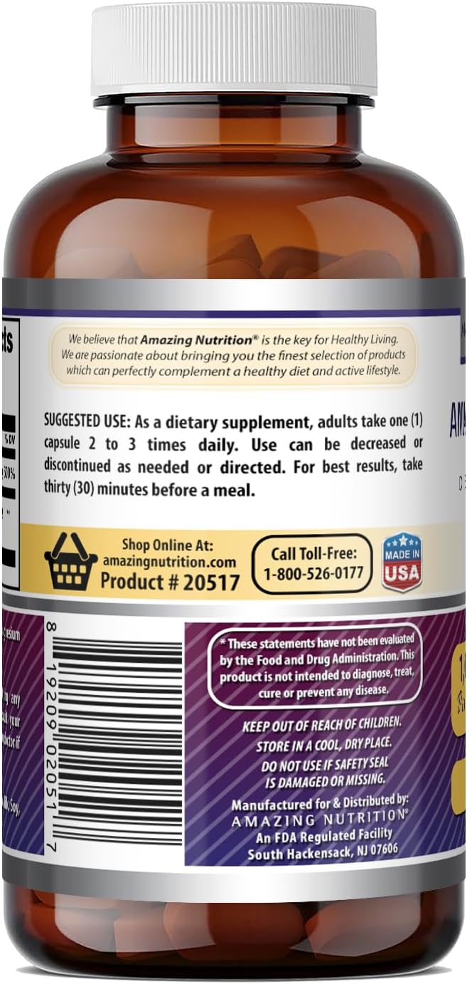 Amazing Formulae DLPA (DL-Phenylalanine) Food Supplement - 1000mg, 60 Capsules - görsel 4