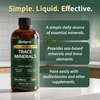 Wellgenix Sea Essentials Liquid Trace Minerals, 6-Pack, 946 ml Each