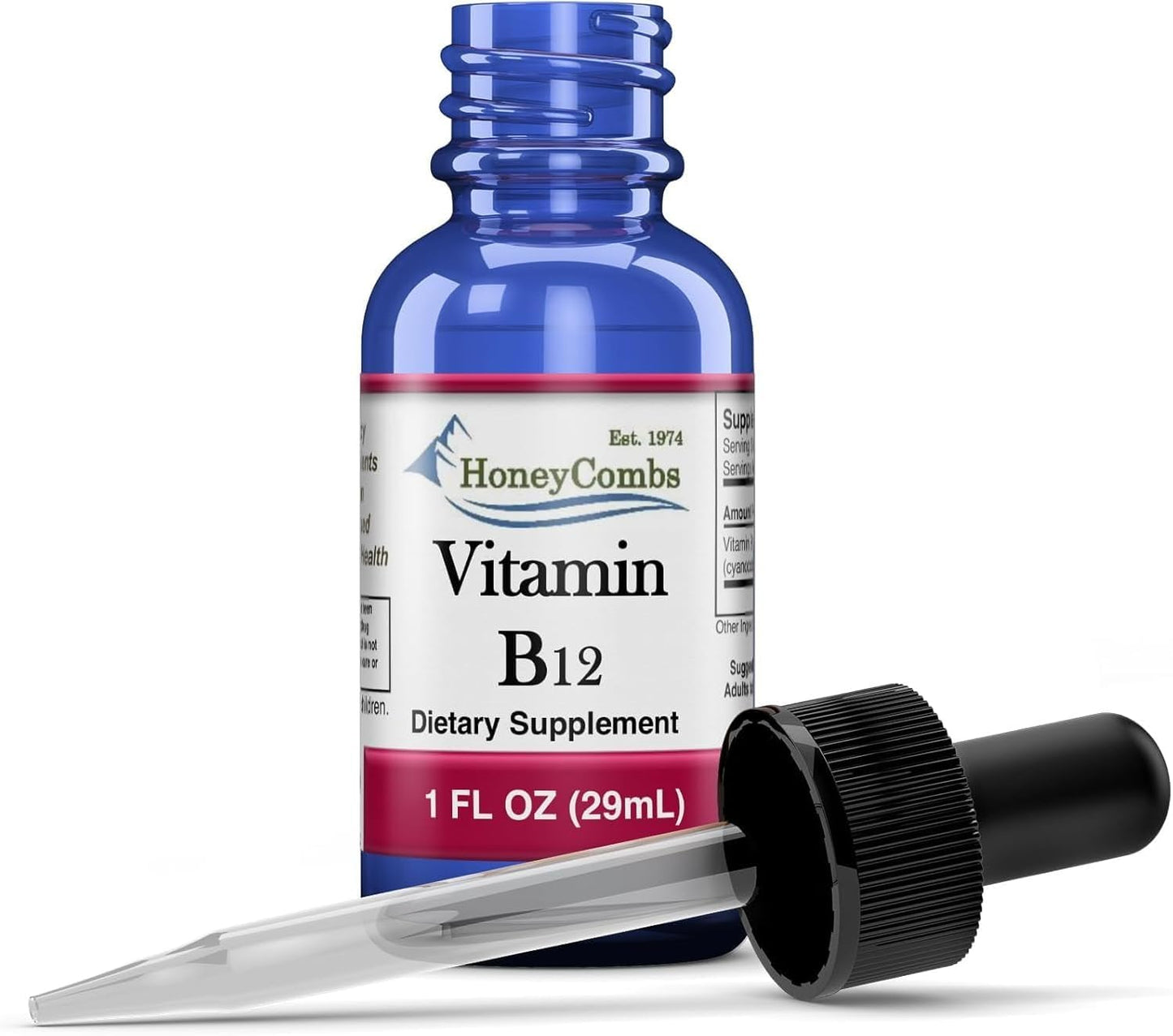 HoneyCombs Vitamin B12 Liquid Drops - Cyanocobalamin, 237 ml - görsel 4