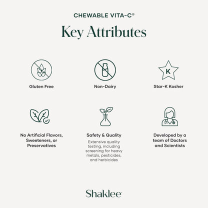 Shaklee Chewable Vita-C 250mg, Lemon Flavoured, 60 Chewable Tablets