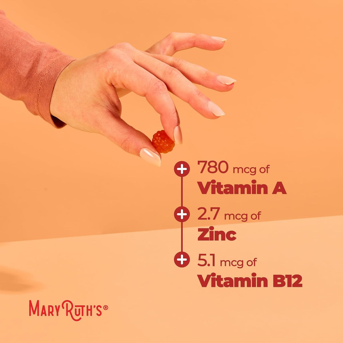 MaryRuth's Multivitamin Gummies for Teens | Vitamin D3, A, C, E, B6, B12, Zinc, Iodine, Biotin | Immunity, Bone, & Skin Health | Vegan, Sugar Free, Gluten-free | 60 Gummies - görsel 6